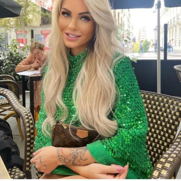 Zara Green Sequin Top - Picture 2 of 15